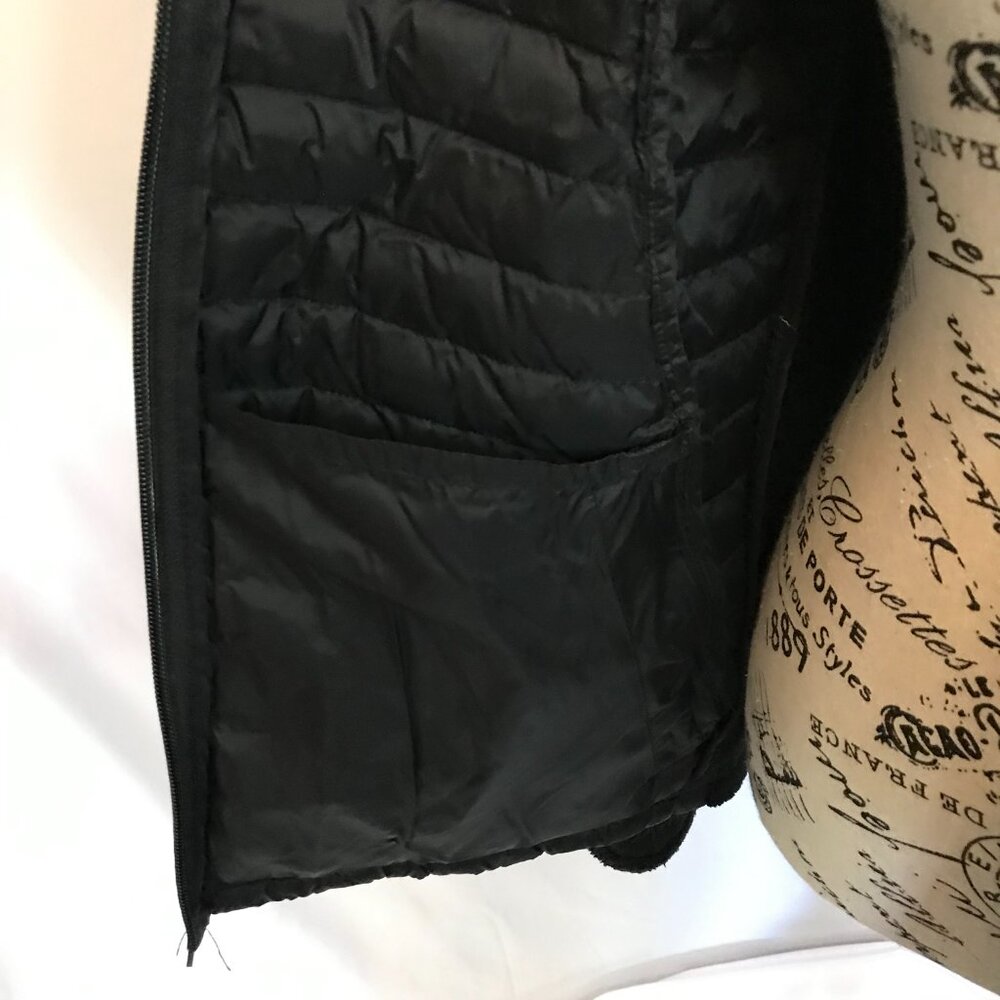 32 Degrees Quilted and plush full zippered jacket with pockets, black size Small - Picture 6 of 12